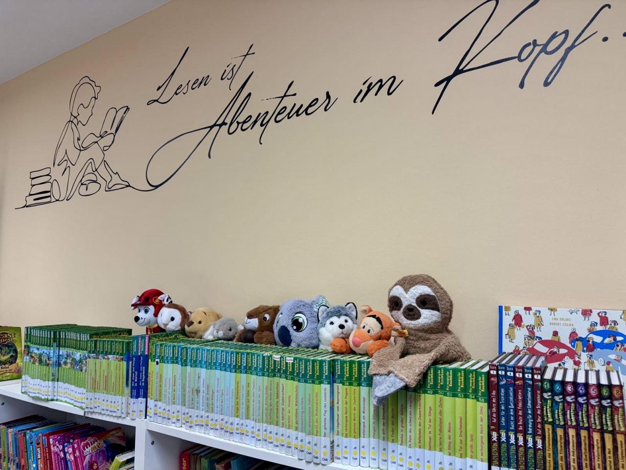 Kuscheltierübernachtungsparty Lesen ist Abenteuer im Kopf . . .