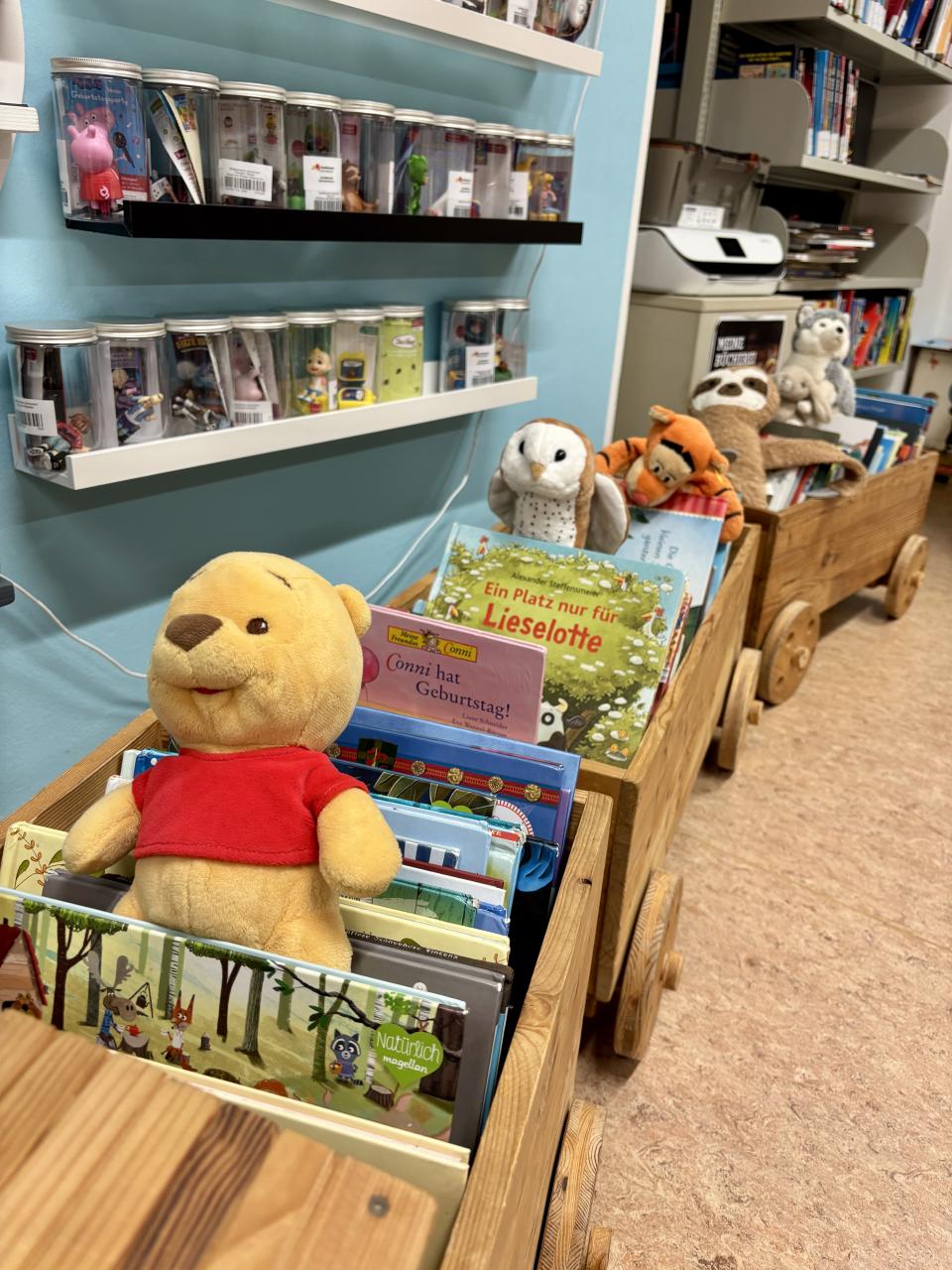 Kuscheltierübernachtungsparty Zugfahrt Winnie-the-Poo