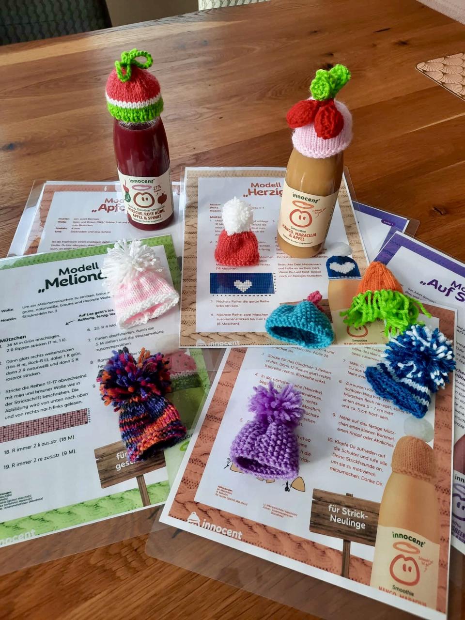 Das große Stricken Jänner 2026 Renates gefertigte Mützchen