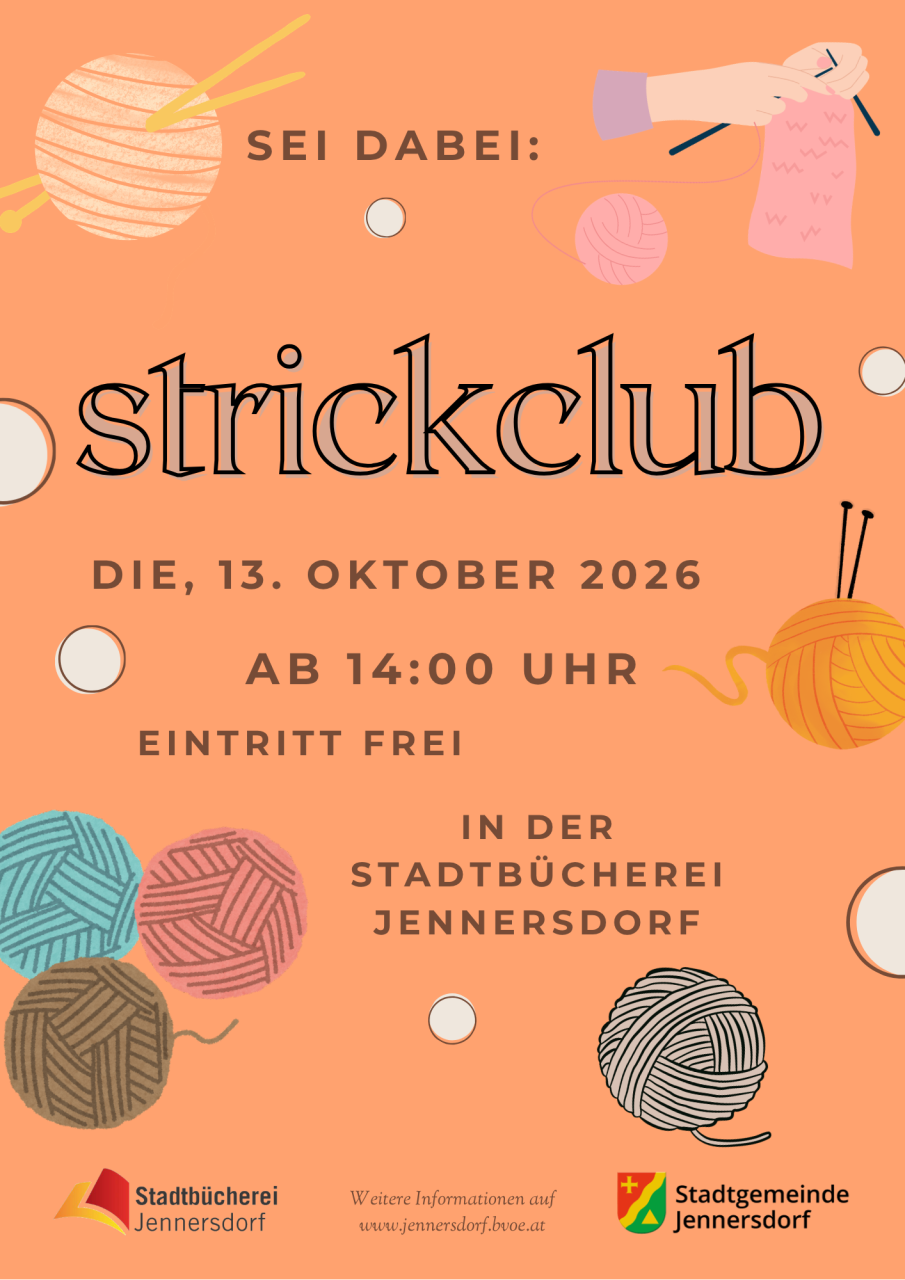 Strickclub Plakat 13. Oktober 2026