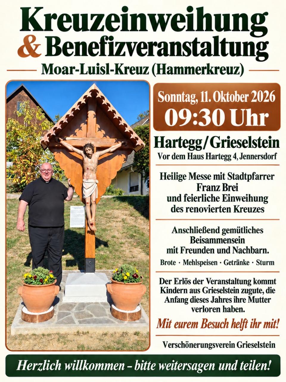 Plakat Benefiz Moar-Luisl-Kreuzeinweihung 11 10 2026