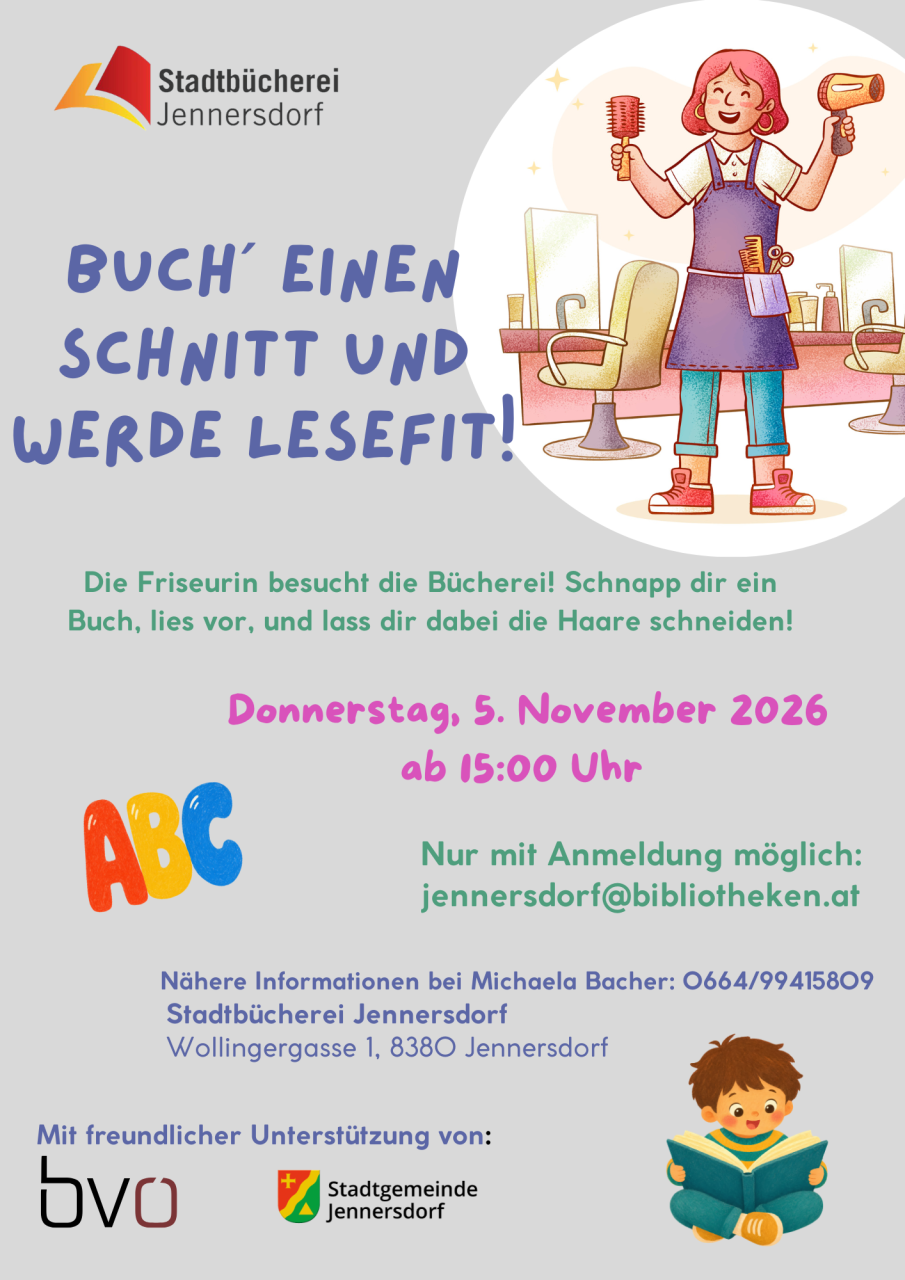 Plakat Buch´ einen Schnitt und werde lesefit! 05 11 2026
