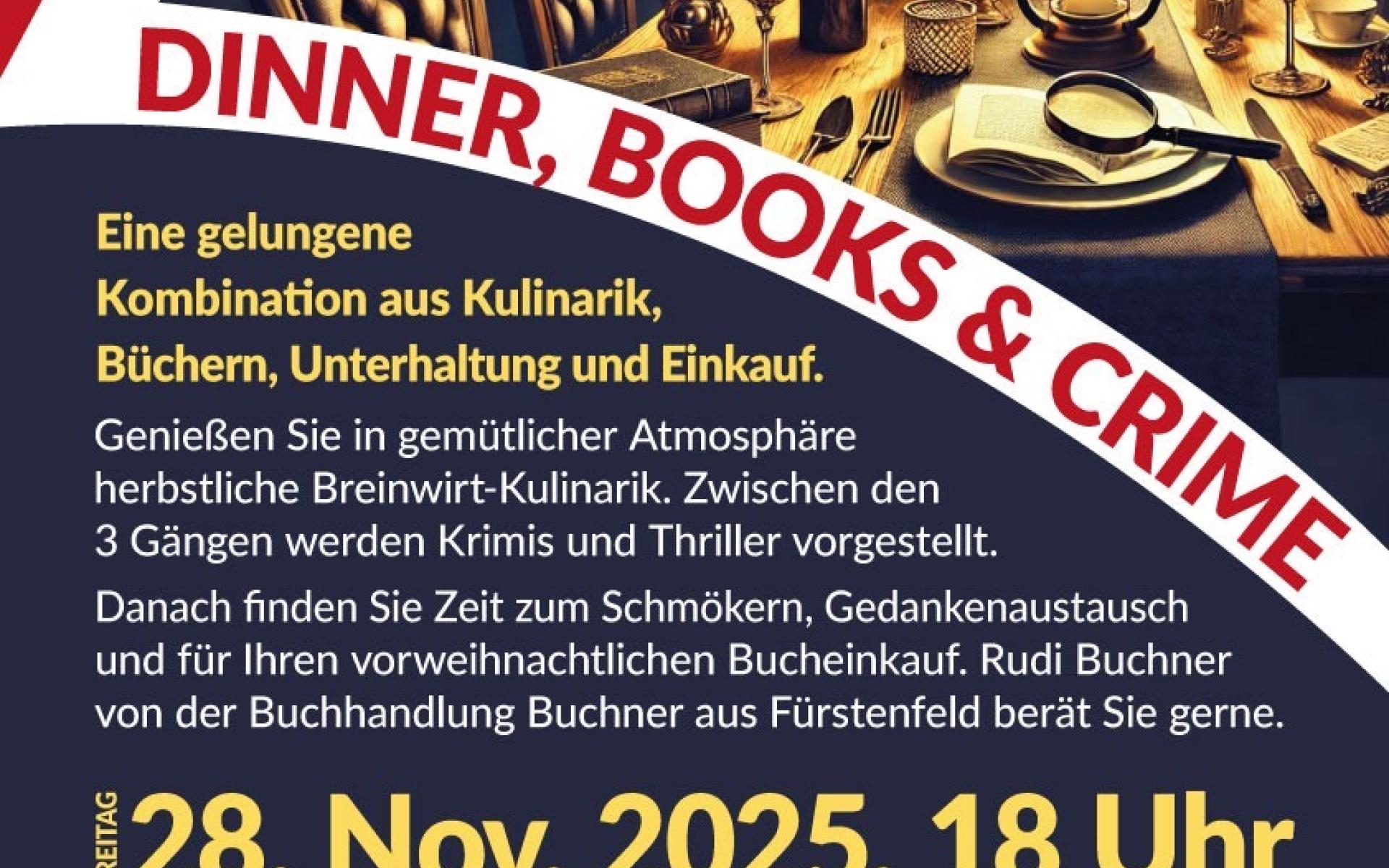 Plakat Dinner, Books, Crime,.... 28 11 2025