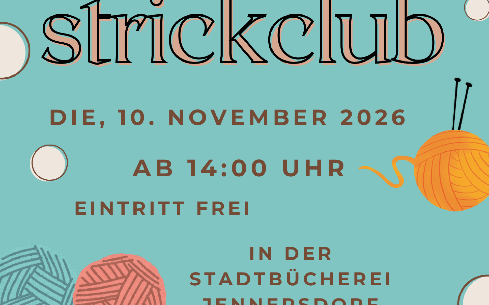Strickclub Plakat 10. November 2026