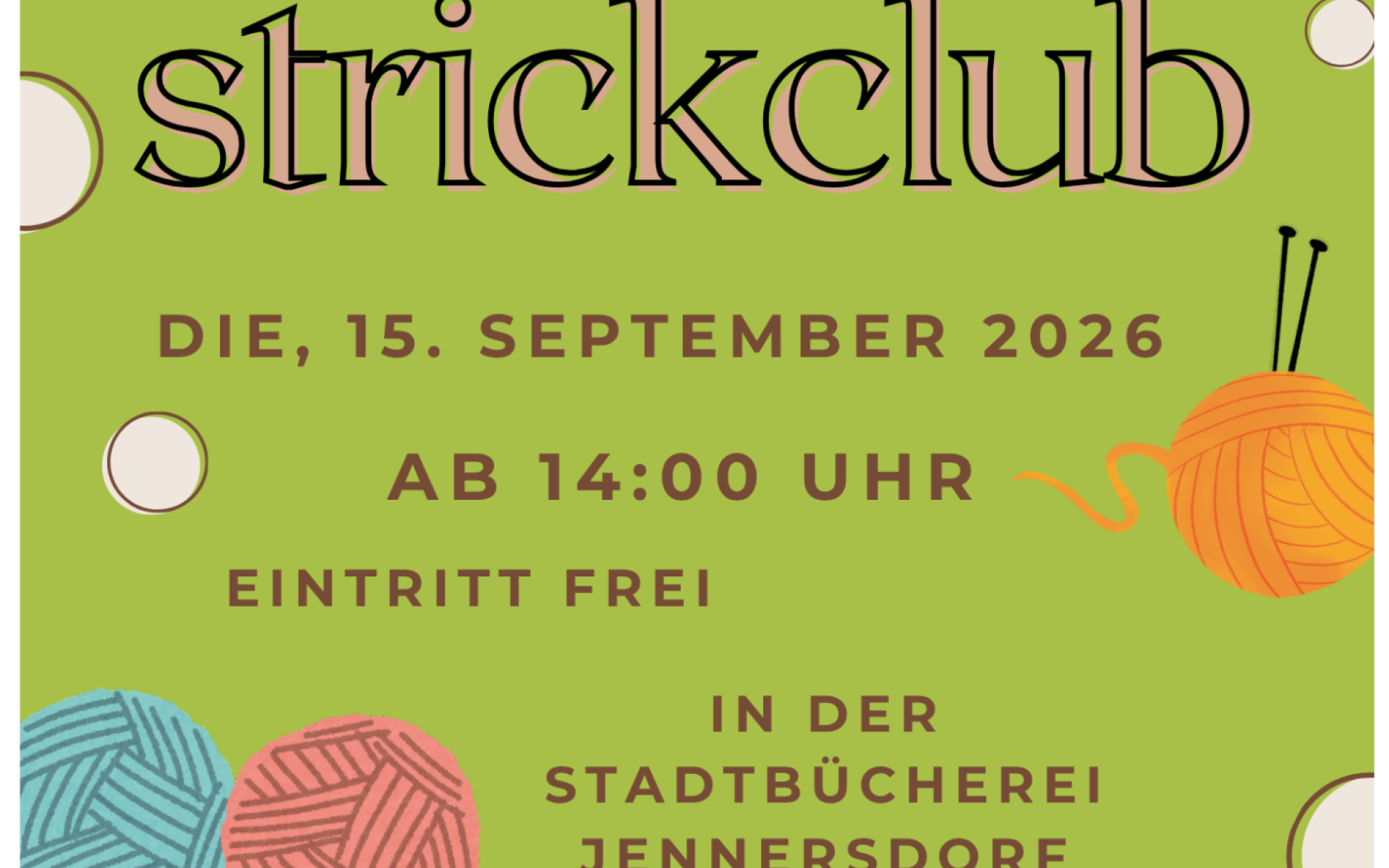 Strickclub Helene Plakat 15 09 2026