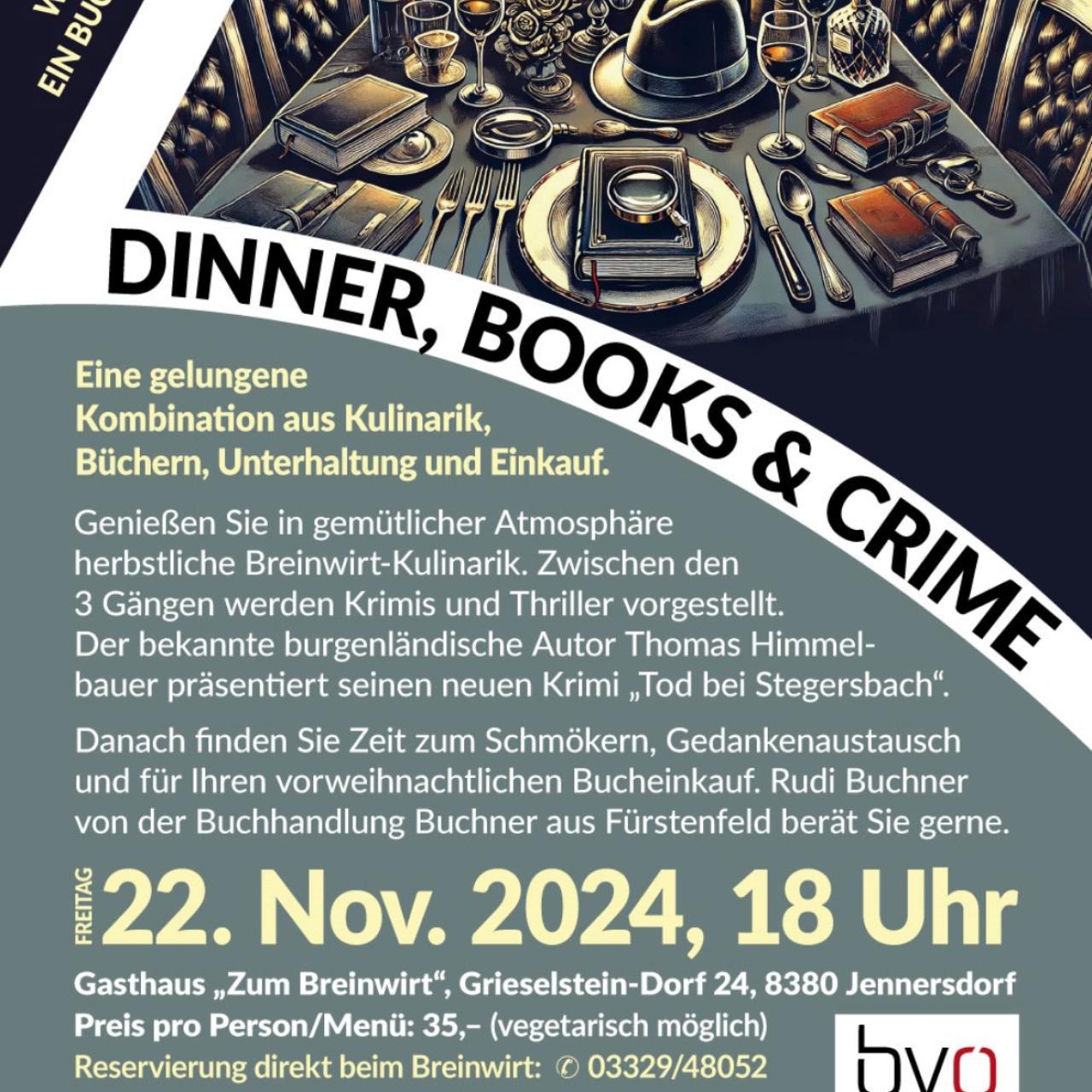 Dinner, Books, Crime and Shopping 22 11 2024