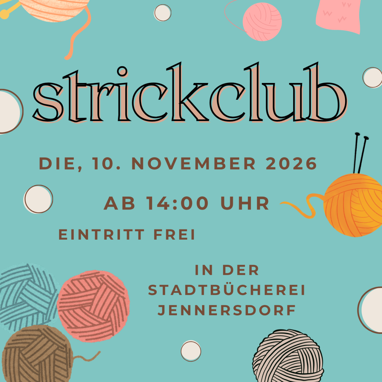 Strickclub Plakat 10. November 2026