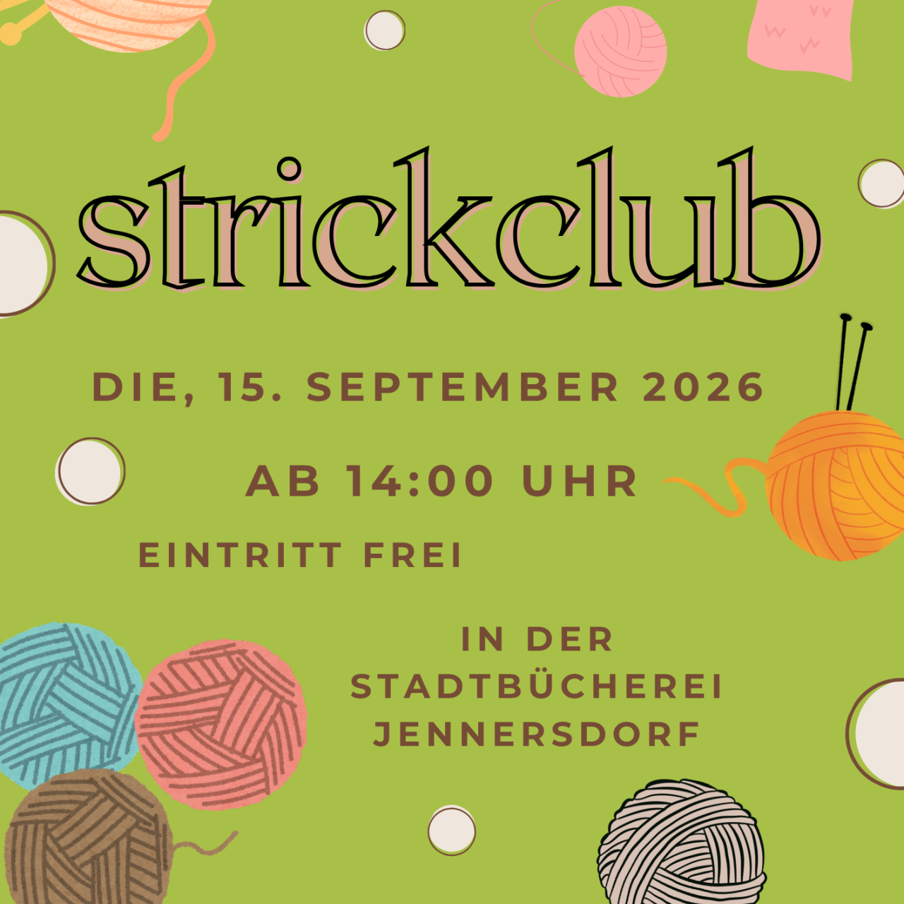 Strickclub Plakat 15 09 2026