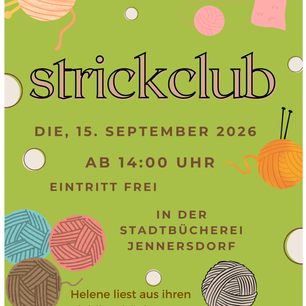Strickclub Helene Plakat 15 09 2026